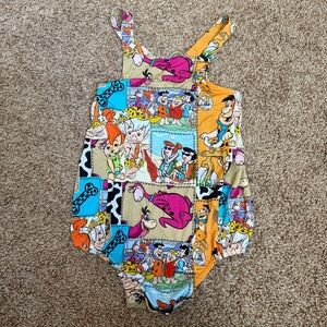 NWT 3T Little Peanuts Bamboo Bubble Romper Flinstones